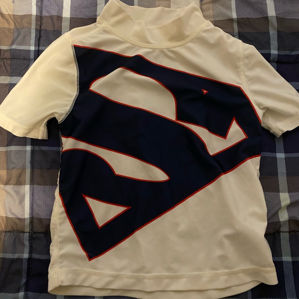 Superman bathing suit top rashguard